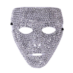 Máscara Facial de Plástico con Pedrería, Modelo MJ025, Estilo Kunishio, para Fiestas, Bailes, Conciertos, Halloween, Pascua, Carnaval - Product Image 5