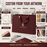 Sacs en papier personnalisés de qualité supérieure avec logo, sacs de shopping en kraft rouge mat de luxe, emballages cadeaux et de vente au détail en gros