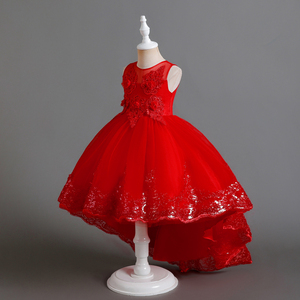 Robe de Bal <span class=keywords><strong>Princesse</strong></span> Luxueuse <span class=keywords><strong>et</strong></span> Scintillante pour Filles, Robe de Mariage pour Filles d'Honneur à Traîne Longue Rose, Robes d'Anniversaire pour 3-12 Ans - Product Image 3
