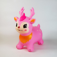 Jouet gonflable cerf sauteur en PVC épaissi pour enfants, animal rebondissant à chevaucher pour l'entraînement sensoriel intérieur/extérieur, cadeau de fête