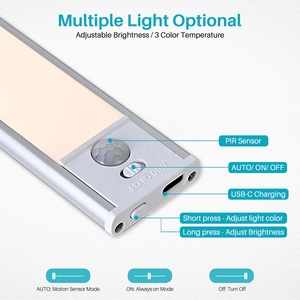 Moderno 1500mAh USB grande debajo del Gabinete <span class=keywords><strong>Luz</strong></span> LED <span class=keywords><strong>Sensor</strong></span> de movimiento Iluminación de cocina <span class=keywords><strong>con</strong></span> dirección de sombra hacia arriba - Product Image 3