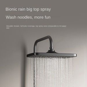 R&T K21 Soporte de Pared Cuadrado Cromado para Ducha con Tres Modos de Salida de Agua y Barra Deslizante Ajustable - Product Image 5