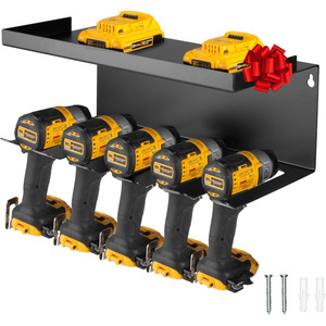 Estante de almacenamiento para herramientas eléctricas, estante de almacenamiento de pared resistente para garaje con 5 soportes para taladros, almacenamiento y organización para taller. - Product Image 1