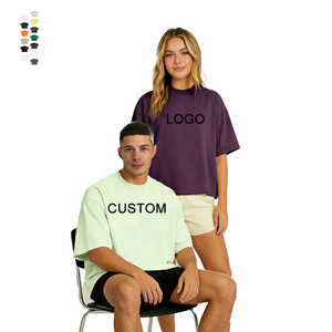 Men Short Sleeves T Shirt High Quality Boxy Streetwear Tshirt Custom Logo Heavyweight Breathable Blank Cropped Plain T-Shirt - Product Image 1