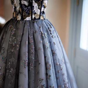 ブラックチュールスパンコール刺Embroideryスパゲッティストラップイブニングドレスホームカミングウエディングドレス - Product Image 6