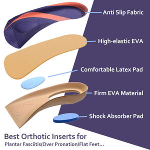 Alivio del talón Espolón Dolor Ortesis Fascitis plantar Plantilla Talón Cojín 3/4 Longitud Arco Soporte para sobrepronación - Product Image 4