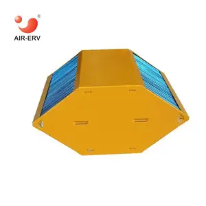 air to air conditioning cross flow aluminium core heat exchanger for air handling unit with plates