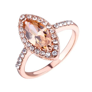 Bague de fiançailles en morganite H273 plaquée or rose, coupe marquise, bijoux fins pour femmes - Product Image 2