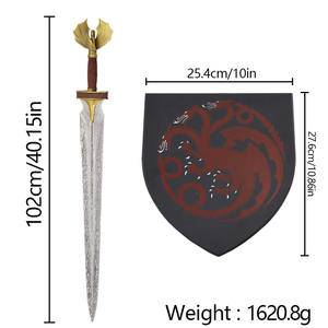 Épée de la maison <span class=keywords><strong>Targaryen</strong></span> Rhaenyra's Blade Metal Crafted Toy Sword pour le cosplay et le jeu de rôle - Product Image 5