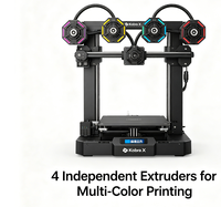 Imprimante 3D FDM Anycubic Kobra X à 4 couleurs natives, haute vitesse, de bureau, nouvelle, USB, grande taille 260 mm, nivellement automatique, pour modèles DIY faits main pour enfants