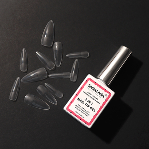 SAGALAGA 500 <span class=keywords><strong>Uñas</strong></span> Postizas Acrílicas Transparentes Estilo Stiletto, Medianas y Largas, Puntas <span class=keywords><strong>Puntiagudas</strong></span>, Veganas, Libres de Crueldad Animal, Cobertura Total, Estilo Francés - Product Image 3