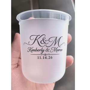 Vaso <span class=keywords><strong>de</strong></span> Plástico Esmerilado <span class=keywords><strong>de</strong></span> 16oz para Cerveza/Té con Logo Personalizado, Vasos para Fiestas/Bodas, Mini Vaso para <span class=keywords><strong>Postre</strong></span>, Monograma <span class=keywords><strong>de</strong></span> Novia 2027, Barra <span class=keywords><strong>de</strong></span> Boda - Product Image 5