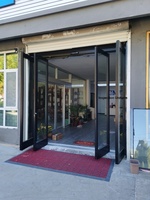 Porte automatique en alliage d'aluminium avec verre, porte d'évacuation d'urgence pour entrée de gare