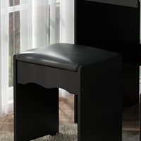 Ensemble table de maquillage avec grand miroir coulissant et éclairé, coiffeuse avec support pour sèche-cheveux