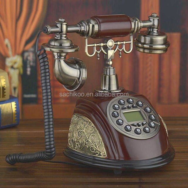 American European Type Antique-style Telephone Old-fashioned Household Card-fixed Rotating Dial Moistureproof ABS Plastic Matte