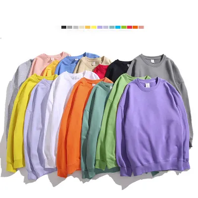 Custom Pure Color Long Sleeves Thin Sweaters For Men And Women Spring Autumn Cotton Hoodies