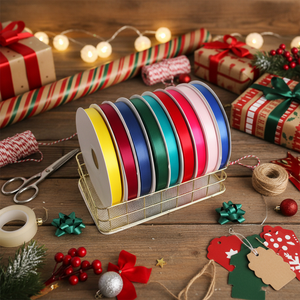 Cinta de Raso de Poliéster de 4 cm, Rollo de Cinta de Doble Cara para Envolver Regalos, Rosas Preservadas, Suministros para Floristas, Gran Venta - Product Image 3