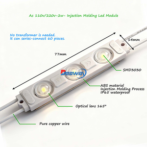 Quảng cáo hộp Đèn kênh chữ dẫn mô-đun với ống kính AC 220V/110V SMD 3030 3 đèn <span class=keywords><strong>LED</strong></span> trắng ấm - Product Image 3