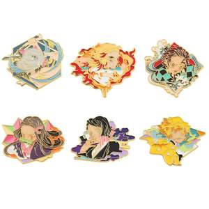 71 desain Jepang Anime <span class=keywords><strong>Demon</strong></span> <span class=keywords><strong>Slayer</strong></span> Pin logam bros koleksi Kawaii lembut Enamel kerah Pin pakaian - Product Image 6