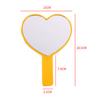 Miroir de maquillage portable de bureau personnalisé en acrylique en forme de cœur, petit, pour un usage quotidien