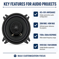 Haut-parleur coaxial de voiture OEM/ODM 4 pouces, 4 ohms, 20W RMS, 40W Max, pour projets audio automobiles