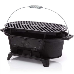 Barbecue portable d'extérieur <span class=keywords><strong>en</strong></span> <span class=keywords><strong>fonte</strong></span> pour 3 à 5 personnes, durable, écologique, avec dispositif de sécurité flamme, foyer de camping, brasero à poignée - Product Image 6