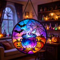 Venta al por Mayor de Adornos Navideños Tradicionales con Temática Animal, Colgantes de Vidrio Hechos a Mano con Corte Láser para Decoración de Pared en Interiores y Exteriores