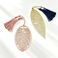 Marque-page classique en forme de feuille personnalisé, écologique, plaqué or rose et argent, motif imprimé sur mesure, cadeau pour hommes et femmes