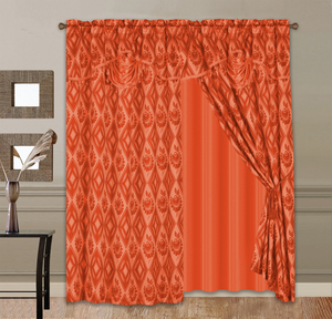 2 Chiếc Rèm Cửa Sổ In Họa Tiết Viền SATIN Và Tua Rua Cho Phòng Ngủ Và Phòng Khách - Product Image 2