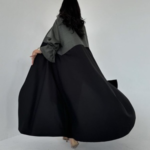 Dubai-inspired Modest <strong>Abaya</strong> for Women Ice Silk Crepe Turkish Muslim Cardigan Patchwork <strong>Design</strong> Summer Casual Conservative Robe - Product Image 5