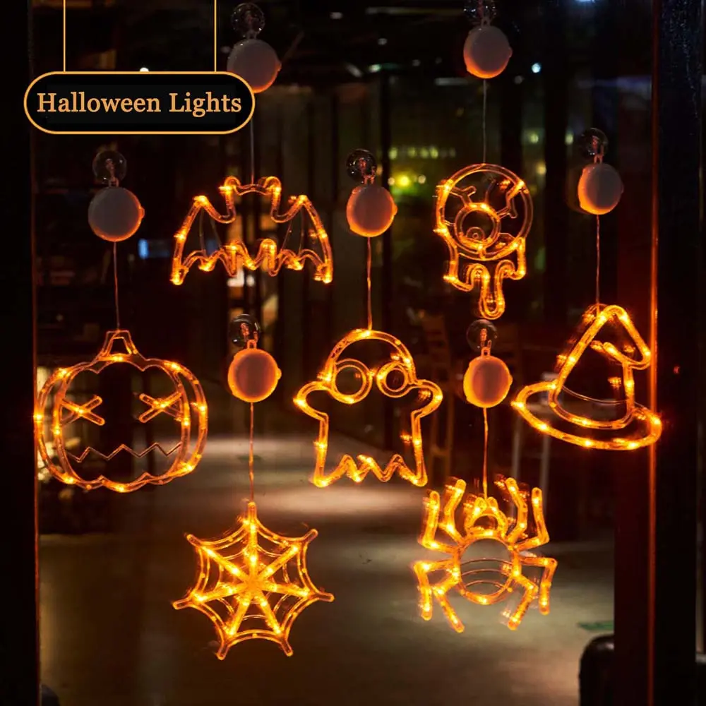 Halloween Decorations Window Lights with Suction Cup Battery Operated Lights
