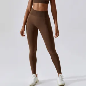 Pantalones de yoga de tela gruesa sin costuras para mujer, Pantalones de yoga sexys de cintura alta, Pantalones ajustables para mujer