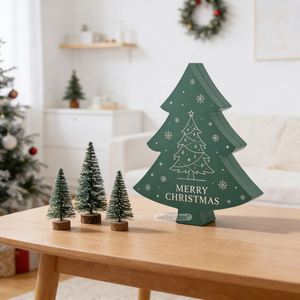 Boîte cadeau rigide en forme de sapin de Noël avec insert pour chocolats, emballage en carton recyclable pour cadeaux sucrés de Noël - Product Image 3
