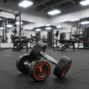 Venta al por mayor de fábrica, personalizable, OEM, ODM, mancuernas de cabeza recubiertas de caucho con núcleo de hierro fundido, personalizadas para ejercicio en gimnasio. - Product Image 5