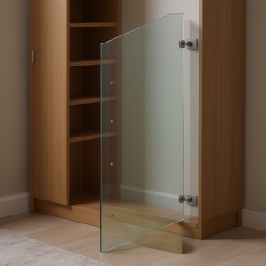 Panneau latéral en verre 40x100 mm, épaisseur 10 mm, verre trempé extra clair pour armoires murales et autoportantes - Product Image 2