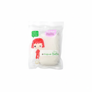 Éponge nettoyante pure en konjac pour bébé Mamababa Original, exfoliante, douce pour la peau, motif triangulaire, style sac, 55g, fabriquée en Corée - Product Image 2