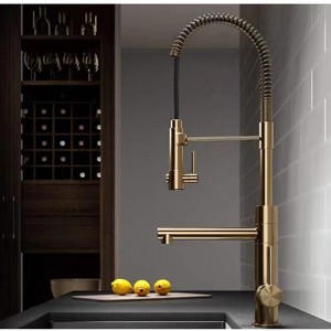 Modern Stainless Steel Kitchen Faucet Single Handle Pull Out Spray <b>Deck</b> Mounted 2.0-2.9 Gal Mins Ceramic Valve Core - Product Image 4