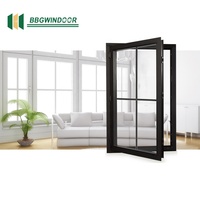 Lukliving Fenêtre à battant à rupture thermique en aluminium à triple vitrage de conception moderne de haute qualité