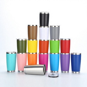 Wholesale 20oz Silver Double Wall Vacuum Insulated 304 Stainless Steel BPA Free Straight Tumbler for Spoon Featuring LED - Product Image 1