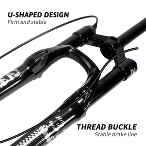 <span class=keywords><strong>Fourche</strong></span> de suspension <span class=keywords><strong>avant</strong></span> TOSEEK MTB avec verrouillage à distance par câble pour roues de 26, <span class=keywords><strong>27</strong></span>,<span class=keywords><strong>5</strong></span> et 29 pouces, tige conique 100x9 mm, composants en aluminium - Product Image 6