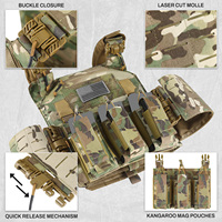 Gilet tactique Molle porte-plaques à boucle à dégagement rapide, découpe laser, protection corporelle robuste, gilet lesté d'entraînement
