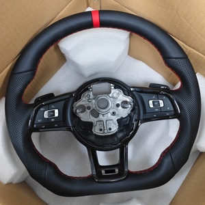 Volant en cuir durable pour Volkswagen MK7 GTI <span class=keywords><strong>Golf</strong></span> 6 <span class=keywords><strong>7</strong></span> <span class=keywords><strong>7</strong></span>.5 R CC Polo Passat B8 - Product Image 1