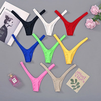 Nouvelle collection été 2026 : Culottes string micro bikini taille basse pour femme, 8 couleurs unies, coupe haute, pour maillots de bain