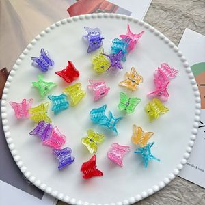 Paillettes Rose Papillon Petite Griffe Enfants Bébé Accessoires Gelée Translucide Cheveux Femelle Clip En Plastique Bijoux En Gros - Product Image 1