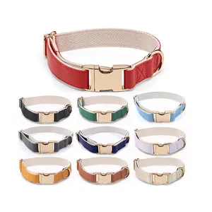 Gran oferta, Collar de nailon transpirable acolchado de neopreno para mascotas, Collar reflectante LED para perros