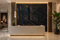 Paneles de Pared de PVC con Efecto Mármol, Resistentes al Agua, al Fuego y a los Rayos UV, Revestimiento Interior Comercial para Hoteles, Oficinas, Hogares y Gimnasios