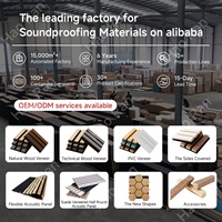 Panneaux acoustiques muraux en lattes de bois HAORAN 600x600, écologiques, absorption acoustique hautement efficace pour chambre d'hôtes