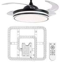 Kit de ventilateur de plafond KP avec éclairage 24/36/48W ETL 3CCT sélectionnable, module LED de remplacement dimmable Triac ERP 120V 230V double tension