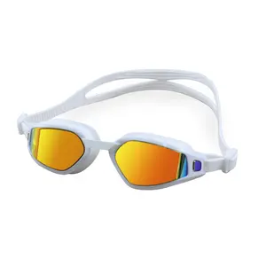 Adultos adolescentes fitness triatlón espejo revestimiento lente antivaho protección UV gafas equipo de natación gafas de natación lente desmontable