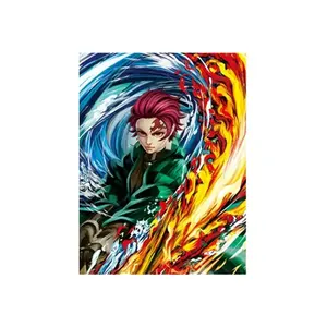 2024 gran oferta 3D Lenticular anime imagen 3D Anime Demon Slayer póster 3D Lenticular póster para arte de pared